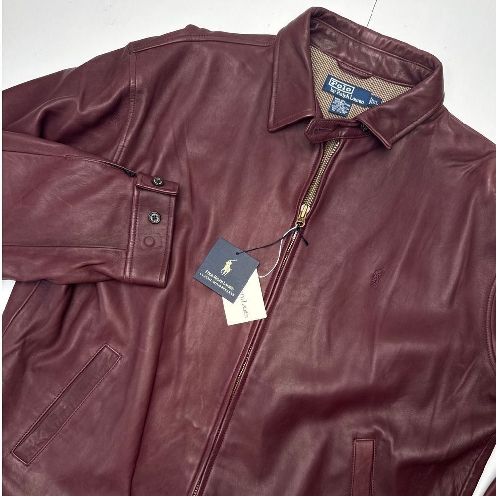 Polo Ralph Lauren Mens XL Genuine Leather Classic Windbreaker Jacket NWT $575